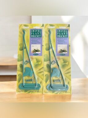 New AmerTac 10” Swivel Plant Bracket Green Set of 2 Metal Vintage 1994 Old Stock